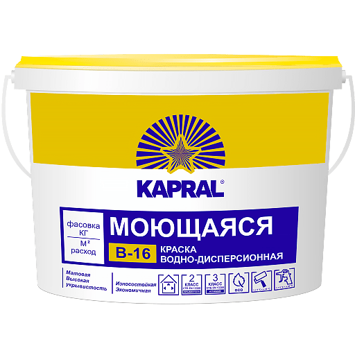 Краска ВД "Капрал В-16" ведро 1,5кг
